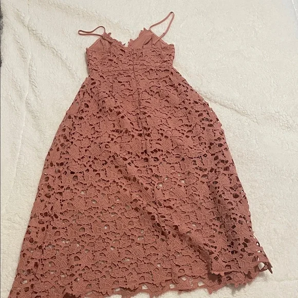 Astr Lace A-Line Midi Dress in Pink Mauve - Picture 4 of 8